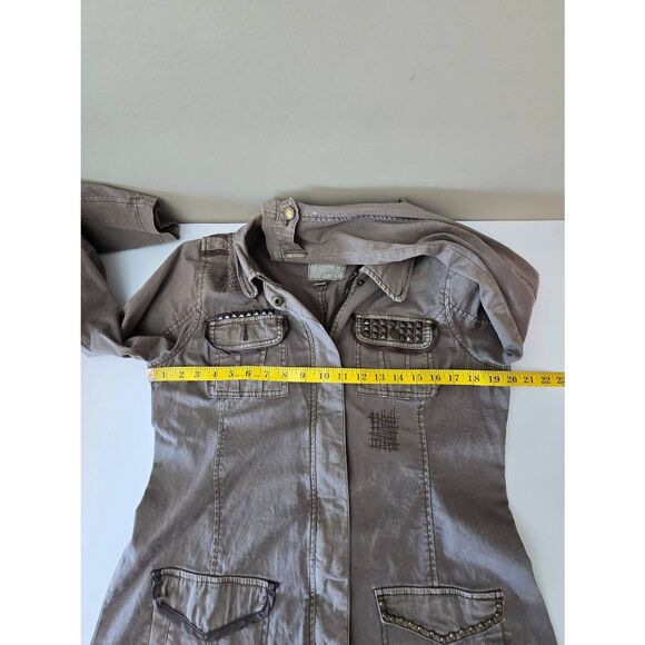 Maurices Shacket Denim Dusty Brown Sz L - Picture 7 of 7